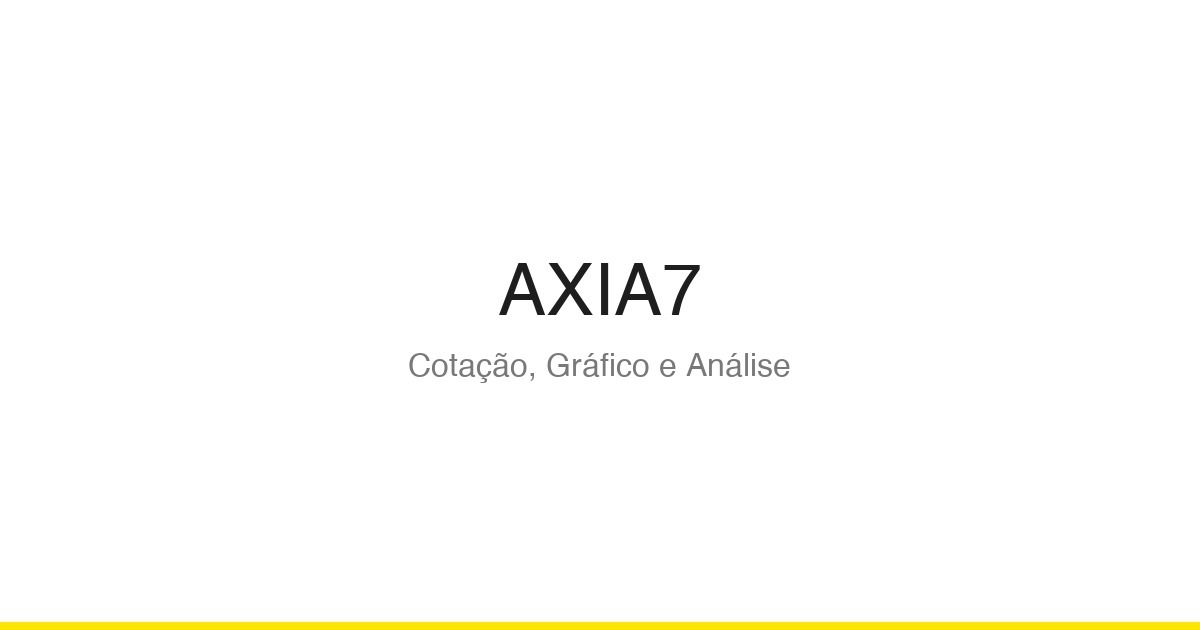 Logo AXIA7 — Cotação, Gráfico e Análise na B3