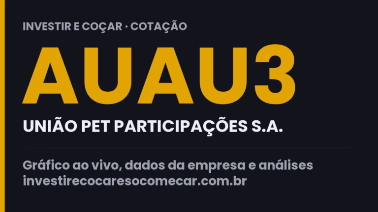 Capa da cotação de AUAU3 (UNIÃO PET PARTICIPAÇÕES S.A.)