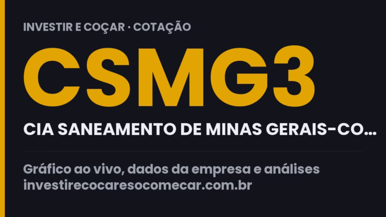Capa da cotação de CSMG3 (CIA SANEAMENTO DE MINAS GERAIS-CO…)