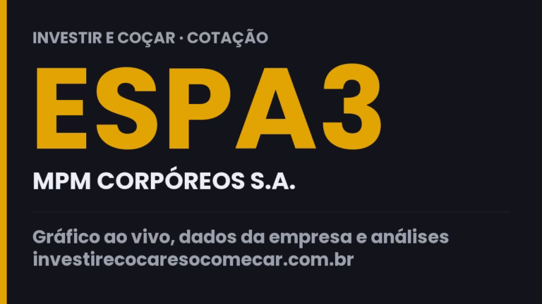 Capa da cotação de ESPA3 (MPM CORPÓREOS S.A.)