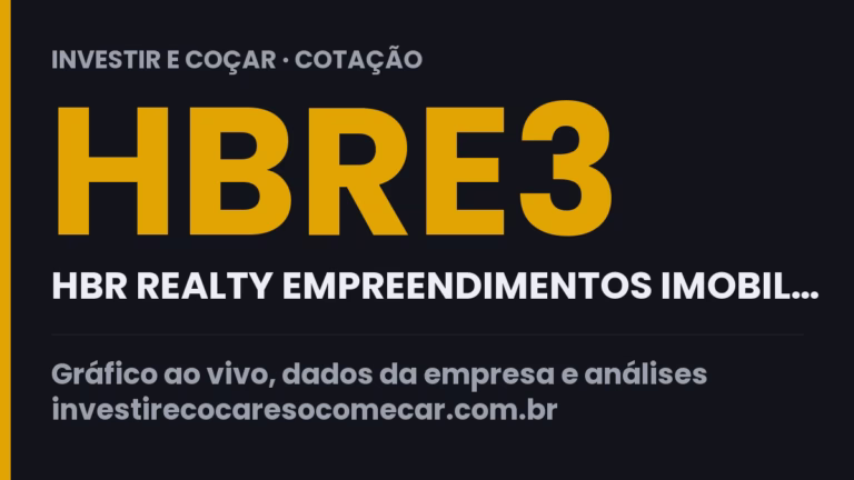 Capa da cotação de HBRE3 (HBR REALTY EMPREENDIMENTOS IMOBIL…)