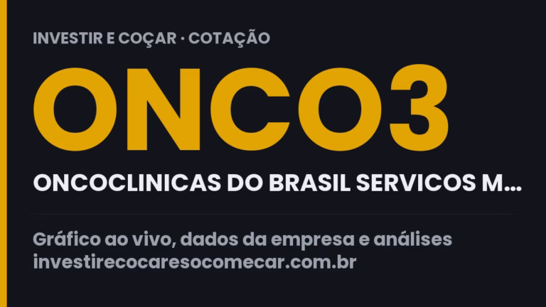 Capa da cotação de ONCO3 (ONCOCLINICAS DO BRASIL SERVICOS M…)