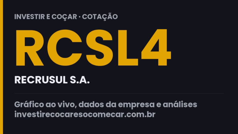 Capa da cotação de RCSL4 (RECRUSUL S.A.)