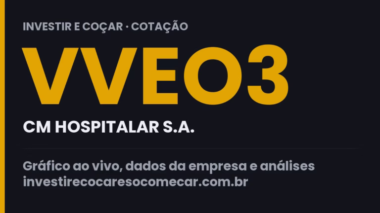 Capa da cotação de VVEO3 (CM HOSPITALAR S.A.)