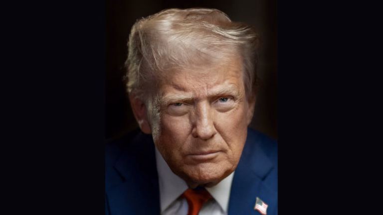 Retrato oficial de Donald Trump, presidente dos Estados Unidos, de 2025