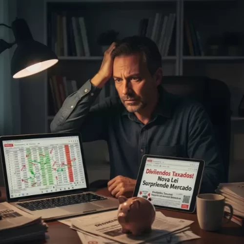 ráfico ilustrando os efeitos da tributação de dividendos acima de R$ 50.000 mensais, aprovada em outubro de 2025