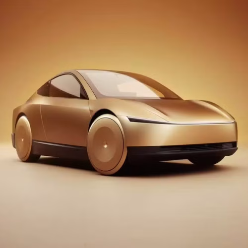 Tesla Cybercab visto de frente, o carro autônomo da Tesla que promete revolucionar o transporte com robotaxis